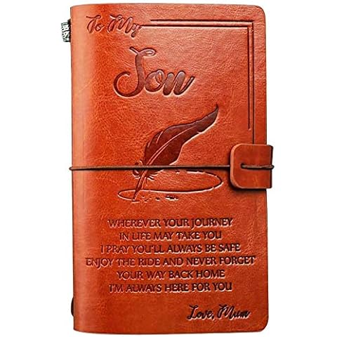 OMNIQI Personalized Leather Journal for Sons Cover