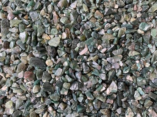 Image of GAF TREASURES 2 oz Lot Natural Semi Tumbled Gemstone Chips, Crushed Mini Crystals, Undrilled Crystal Chips (Moss Agate)