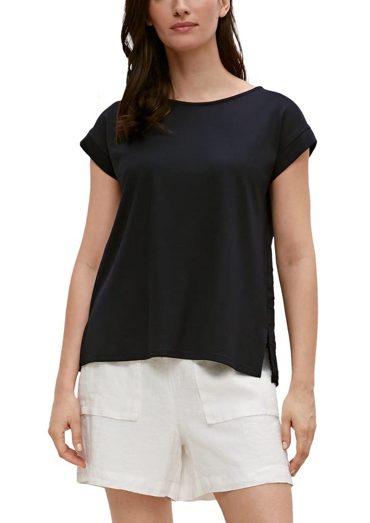 Comma Satinbluse mit Raffung und All-Over-Print