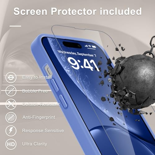 Image of YENAPOON for iPhone 14 Pro Max Case, Matte Magnetic Phone Cover [with 1 Screen Protector] [Support for MagSafe] [Shockproof Military Grade Protection] Translucent Frosted Back, Purple