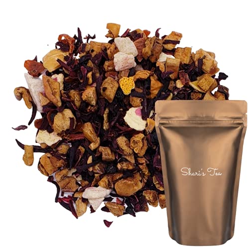 Shari's Tea - Last Mango in Jamaica Loose Leaf Herbal Tea, Caffeine Free, Enjoy Hot or Iced Tea, 3 oz / 85 g Bag - 28 Cups, Naturally Flavored