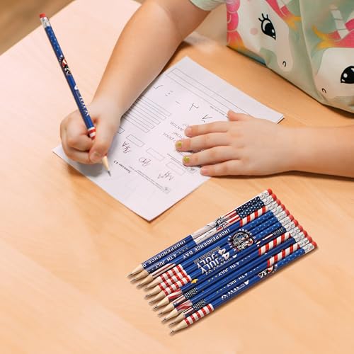 Lápices Patrióticos con Bandera Americana, Pack 12 miniatura 6