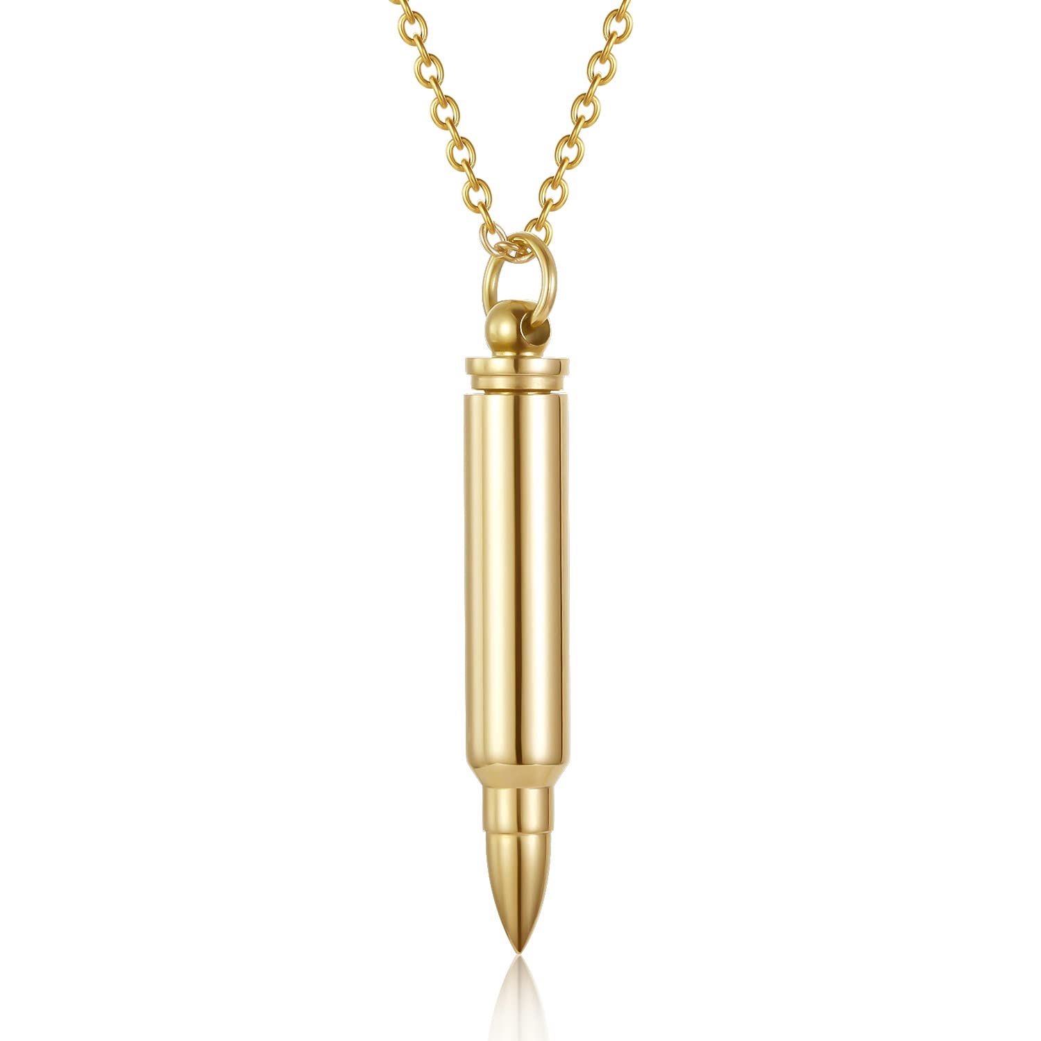 Bullet Memorial Keepsake Pendant Stainless Steel Cremation Ashes Urn Necklace Capsule Funeral Casket Urn Pendant Keepsakes for Men Women