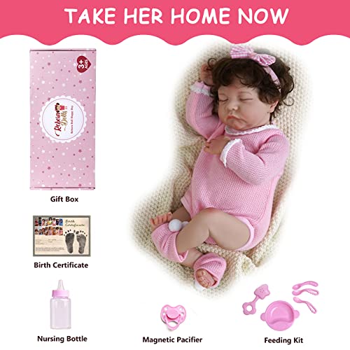 Jizhi Lifelike Reborn Baby Dolls - 17-Inch Baby Soft Skin Realistic-Newborn Baby Dolls Real Life Baby Dolls With Feeding Accessories For Collection & Kids Age 3 + #TOP5