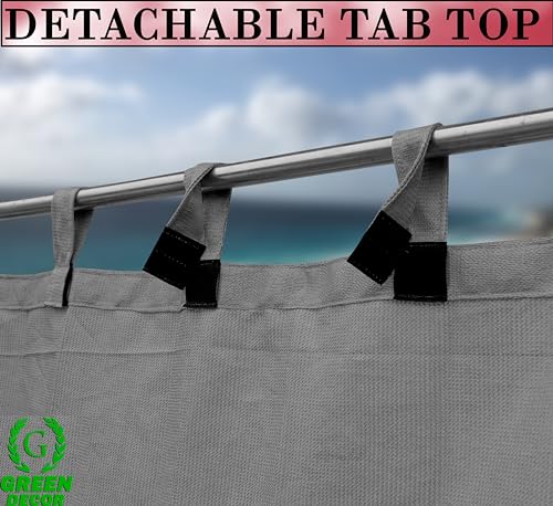 Image of HDPE Fabric 85-90% Sun Blockage & UV Protection Detachable Tab Top Balcony & Outdoor Curtains Temperature Reducing for Window&Door Curtains(Grey Color 4.5X10.5 Feet) 1 Piece