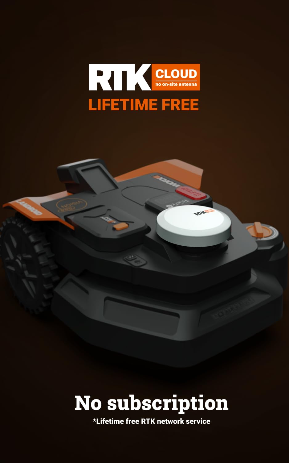 Worx Landroid Vision Cloud WR318E 2WD Robot cortacésped sin Cable límite para 1800 m² con módulo Cut to Zero (detección de obstáculos AI, navegación en la Nube VSLAM+ RTK, mapeo automático, Control