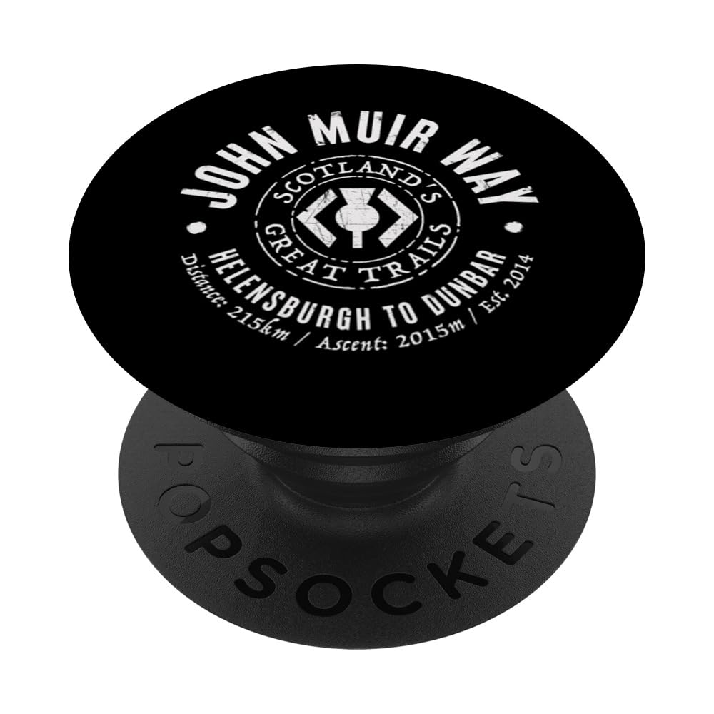 John Muir Way Scotland Great Hikes PopSockets Adhesive PopGrip, Black