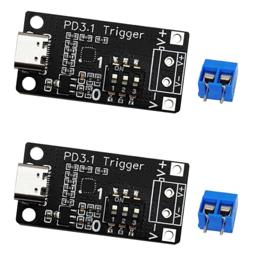 Image of 2PCS USB-C PD3.0 /3.1 QC Trigger Module Female Input 5V 9V 12V 15V 20V 28V 5A Adjustable Voltage Power PD Sink Board Fast Charge Power Trigger