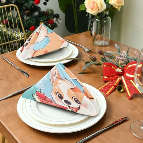 Servilletas de Tela Cute Corgi Mermaid 20x20 Pulgadas miniatura 5