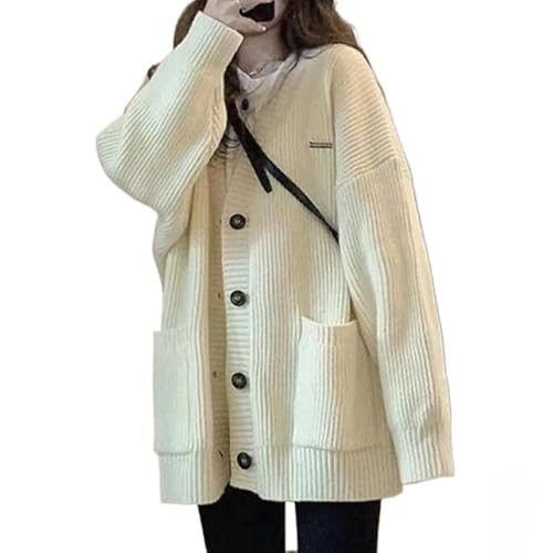 POHADON Women's Chunky Knit Sweater Oversized Open Front Button Cardigan