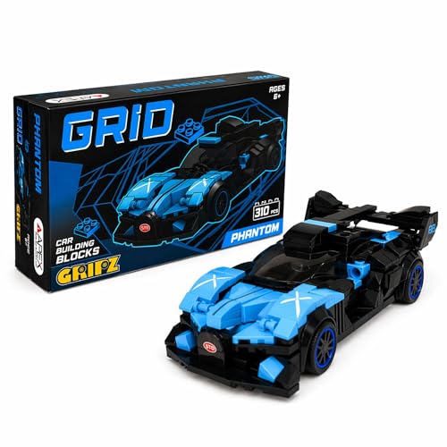 Image of GRIPZ Grid Car Building Blocks Set for Kids 6+ | DIY Construction Toy Vehicles | Educational STEM Building Kit | Creative Brick Toy Set for Boys & Girls (Phantom)