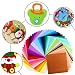 VDSOW Fieltro para Manualidades, 40pcs Hojas de Fieltro Telas Colores (Blanco/Verde/Amarillo/Rojo y...