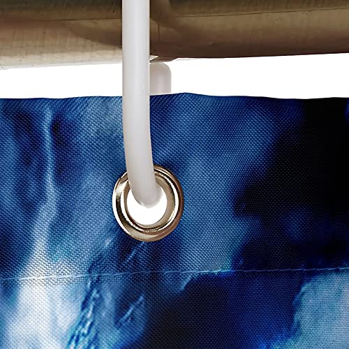 Rideau de douche polyester 180x180 lavable grand format ciel bleu lune - 4