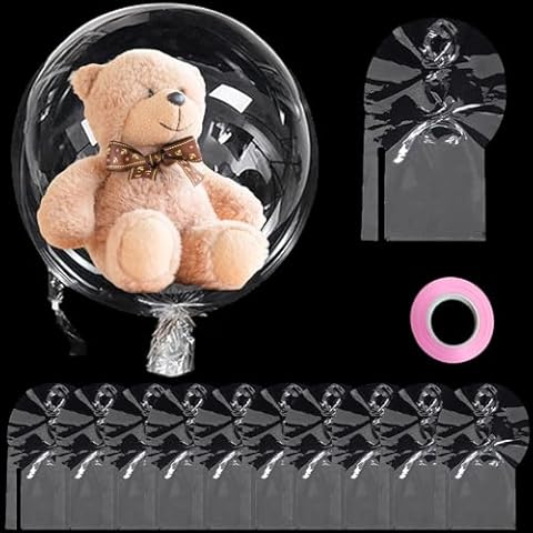 30 Inch Giant Clear Balloons for Stuffing, 12 pcs Mother's Day Pre Stretched Extra Wide Mouth Valentine's Day BoBo Balloons, Large Transparent Bubble Balloon for Wedding, Birthday, Party Decoration Cover