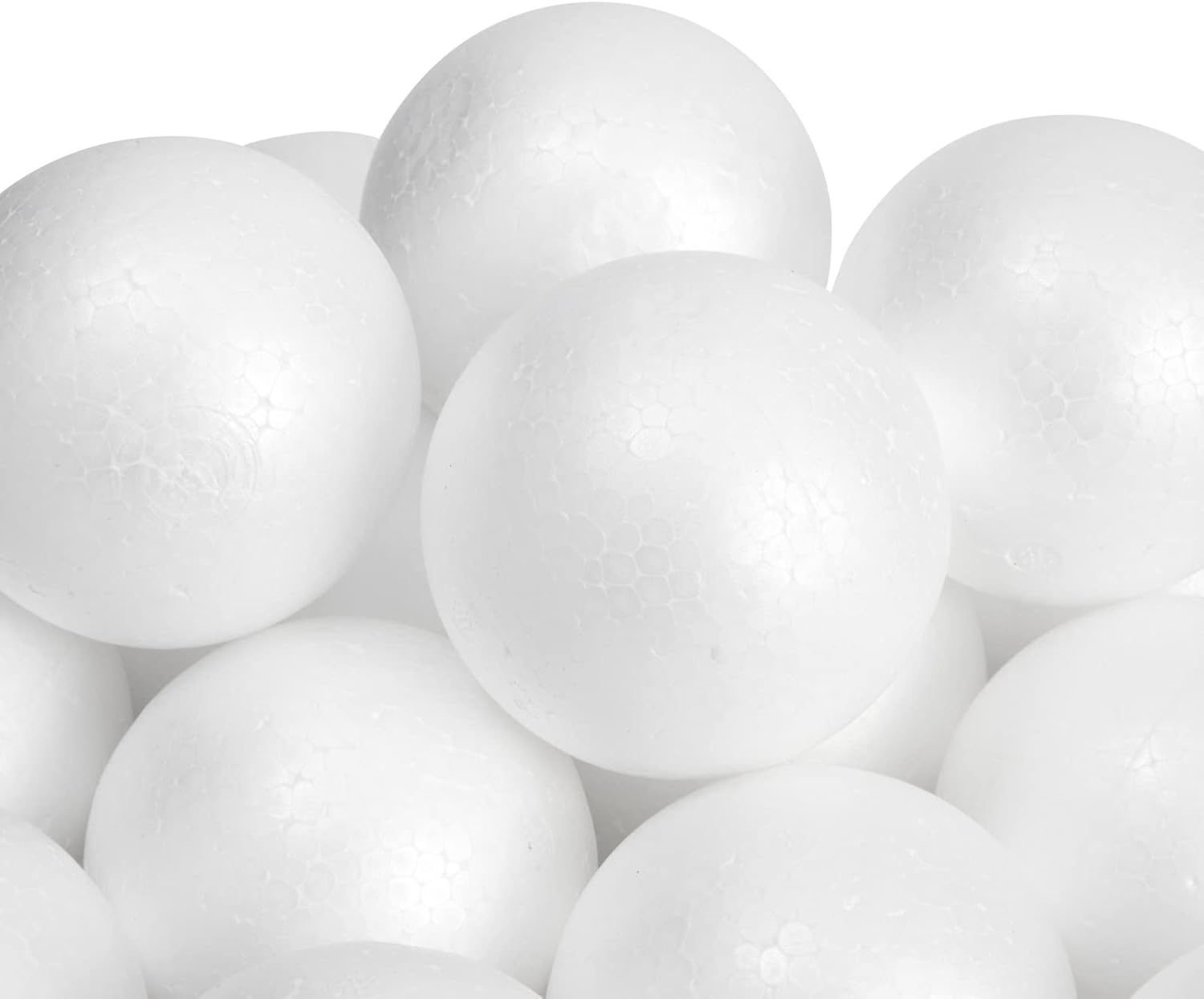 Juvale 48-Pack Small 3-Inch Foam Spheres – Smooth White Polystyrene Craft Balls for DIY Arts, Decoration, Science Fair & Household Use