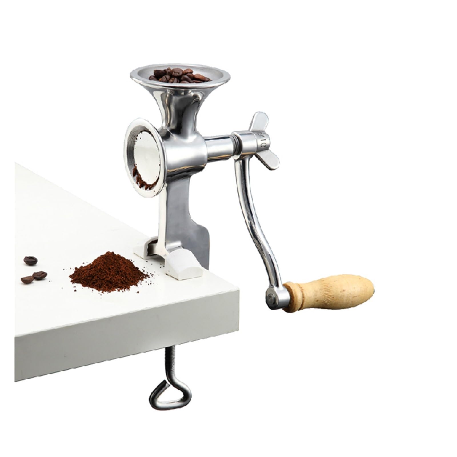 AMZBNEIDI Stainless Steel Hand Meat Grinder for Home Use, 304 Stainless Steel Manual Grain Pepper Mill Grinder for Corn Herbs Wheat Multiple Sizes(S)