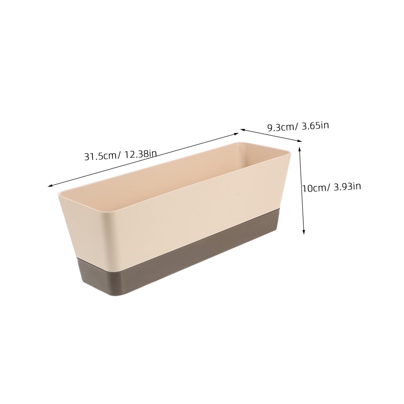 Levemolo Rectangular Succulent Flower Pot Small Window Planter Box with Saucer for Use Ideal for Patio and Balcony Garden Shallow Color