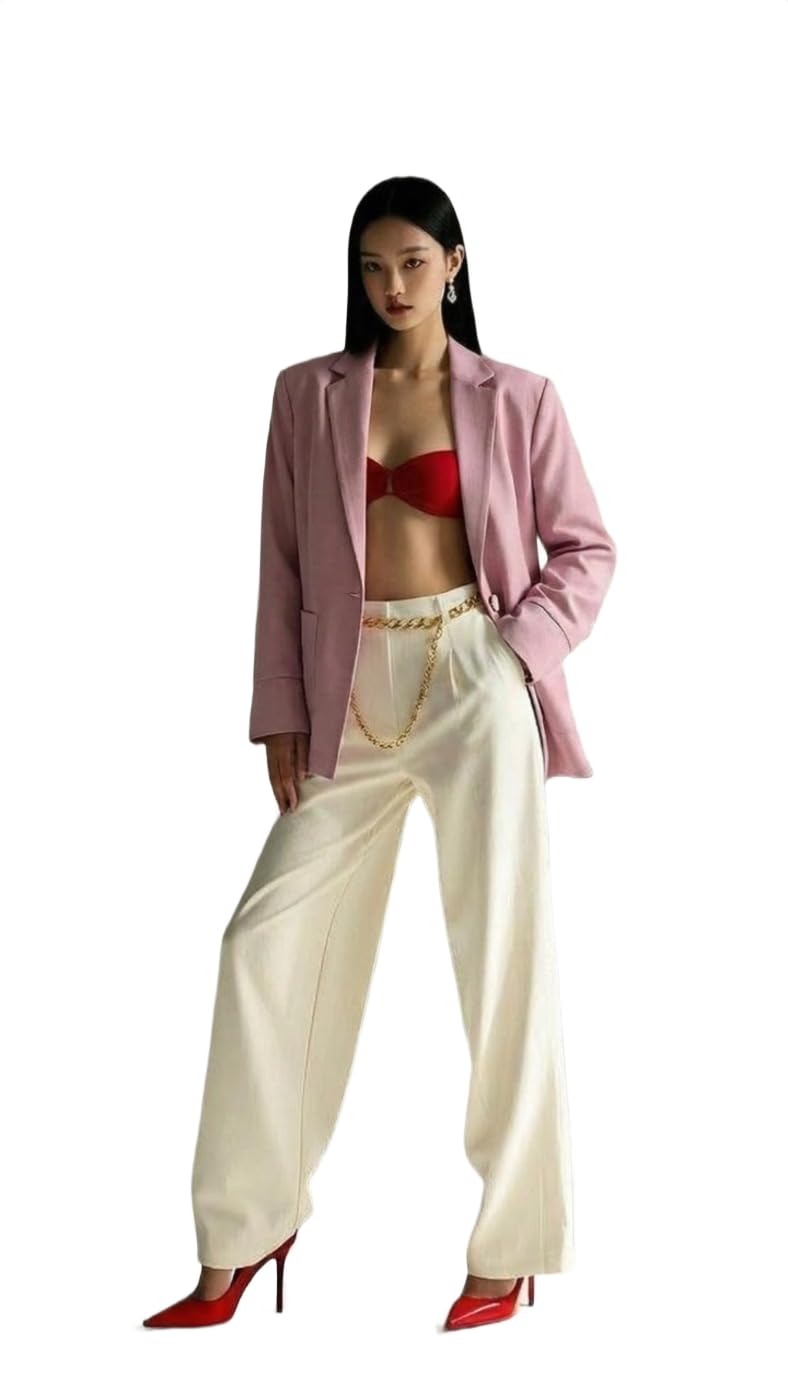 Women Slim Fit Blazer | Corporate Office Wear Lavender Jacket-image-48