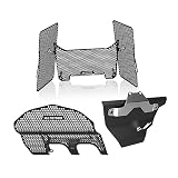 【Material】: Der Motorrad-Kühlerschutz besteht aus einer Aluminiumlegierung durch CNC-Laserschneiden und Wärmebiegen. Oberflächen-Rost-Oxidationsbehandlung, langlebig.