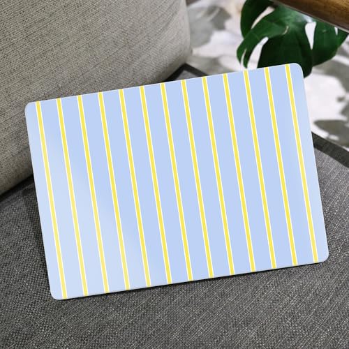 Image of MEEgoodo for M5 /M4 /M3 /M2 MacBook Air 15 inch Case 2026 2025 2024 2023, Case Fit Model (A3448 /A3241 /A3114 /A2941) for MacBook Air 15.3 inch, Yellow&White Stripes