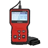 Zpana Car OBD2 Scanner Diagnostic Tool, V310 OBDII Vehicle Engine Fault CAN Diagnosis Code Reader, Check Engine Light Emission Monitor Status, Universal Automotive Accessories (Red)