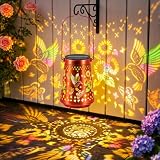 GEARLITE Solarlampen für Außen Hängend mit Bunte Kolibri-Sonnenblumen