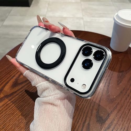 Coque rigide iPhone 16 transparente noire magnétique pour vos trajets quotidiens