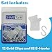 SHARP TANK Clear Grid Clips - 24 Pc Set Ceiling Hook Kit (12 Clips, 12Hooks) Perfect for Hanging Classroom Decorations, Signs, Decore from Drop Ceiling T-Bar