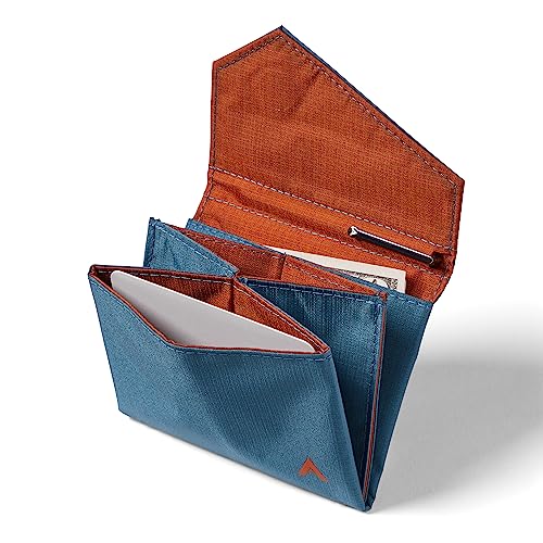 Allett Accordion Wallet, Indigo Blue | Nylon, RFID Blocking, Expandable, Minimalistic, Magnetic Closure | Holds 2-15 Cards, Bills, Receipts | Wallets for Men & Women2