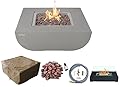 AMS Fireplace | Modeno | Firepit Table | Cover and Lava Rocks Included | Free Counter-top Lantern (Fuel: Natural Gas - Westport - Light Gray)