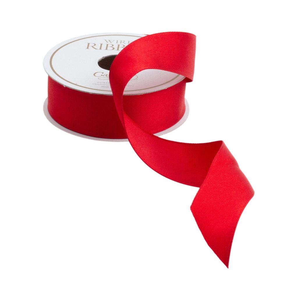 Caspari 2,5 cm breites Satinband, 61 cm Spule, einfarbig, Rot