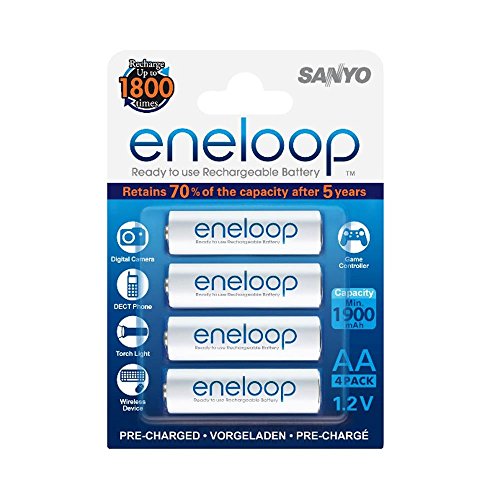 Lot de 4 Piles eneloop AA NiMH 2000mAh 1,2V Sanyo SY 29088