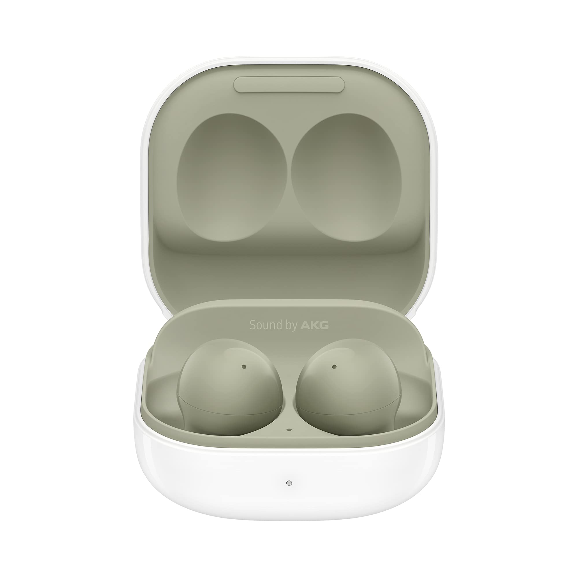 Samsung Galaxy Buds2, bezprzewodowe słuchawki, redukcja szumów (ANC), trwała bateria, 3 mikrofony, w zestawie Araree Nukin Clear Cover, oliwkowe (wersja niemiecka)