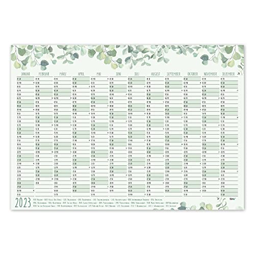 Wandkalender 2023 - Eukalyptus Motiv DIN A3 Querformat - für das Büro oder Zuhause - Geschenkidee für Freunde, Familie, Kollegin und Kollegen - tr_132 Cover