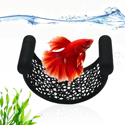 XIINGYAAN Hamac Flottant pour Poisson Combattant - Cachette Naturelle sans Ventouse, Design en Filet pour Repos des Petits Poissons