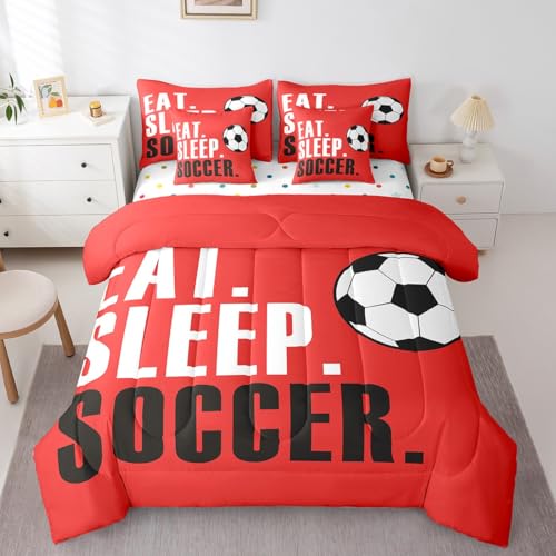 Image of Feelyou Football Comforter Set King Size 7 Piece for Boys Girls Women Men