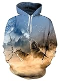 Idgreatim - Sudadera unisex con impresión 3D y capucha para hombre y mujer, multicolor, de...
