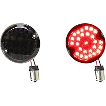 1156 Rear Red LED Turn Signals With Smoked Lens, 3 1/4 Inch Flat Motorcycle Brake Taillights for Harley Touring Road King Electra Glide Softail Ultra Classic Ultra Limited - 2Pcs