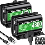 Svetaecho Rechargeable Xbox One Controller Battery Pack with 4 Back Covers: USB C Charging Cable 2 x 4800mWh Xbox One Controller Battery Play and Charger Kit for Xbox Series X S Skin