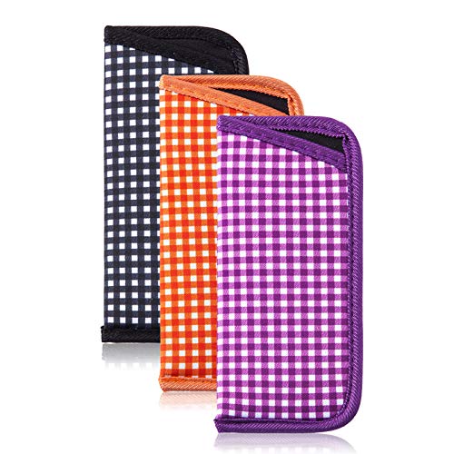Image of TRIUMPH VISION Reading Glasses Pouch Eyeglass Sleeve Soft Case Slim 3 Pack | Alternative to Bulky Case Lightweight,Neoprene Lined Padded Protect Optical lens Slip in, Cute Pattern Portable for Daily Use