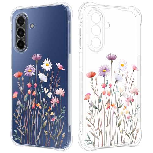 Coque Samsung A17 5G transparente à fleurs pour le style au quotidien