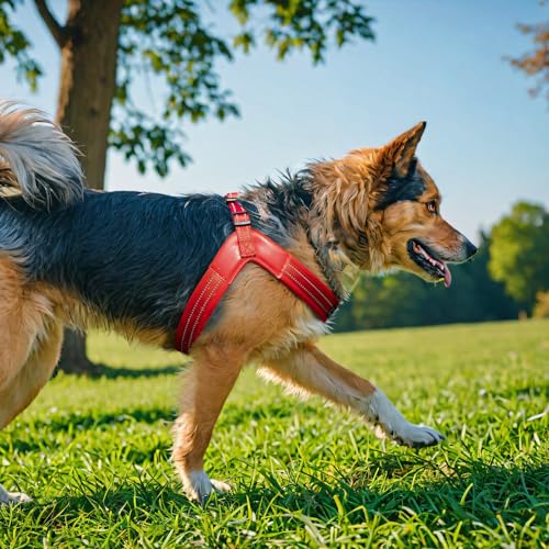 EXCELLENT ELITE SPANKER No Pull Hundegeschirr Step-in einstellbare reflektierende Weste weich gepolstert leicht Haustier Brustgurt mit Leine Clips für kleine mittlere große Hunde(S-BLU)