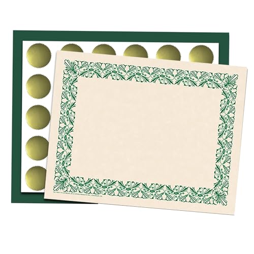 Papier bordé vert haut de gamme Haye's avec sceaux