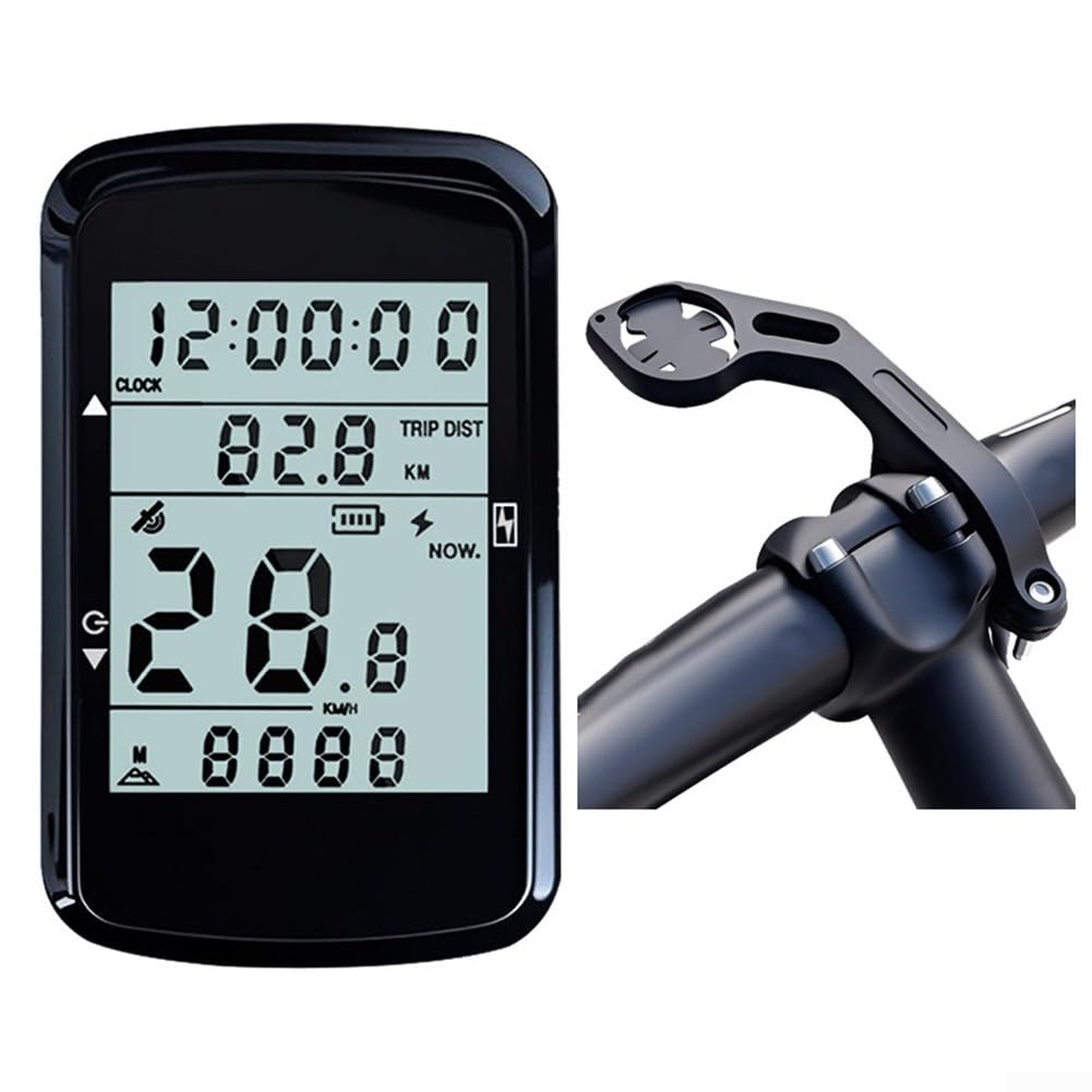 Bike Computer Wireless GPS, Portable Odometer And Bicycle Speedometer For Cycling, With Adjustable Backlight And Support For Constant Light Mode(computer+extension)