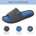 Damen Sommer Hausschuhe Waffel Offene Zehen Slip-On Memory Foam Flach – Bild 3