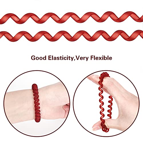Image of 10-Piece Spiral Hair Ties for Thick Hair - Medium, Multicolor, No Crease Coils - Telephone Cord Plastic - Matte Candy Color