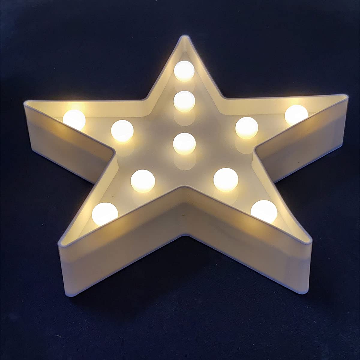 Abee Star Shape Marquee LED Light Decorative Light Lamp Night Lamp (6 Inches) (Gold LED Lights)-image-1