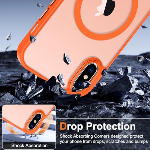 Coque iPhone X compatible MagSafe de 5,8 pouces mate orange - 5