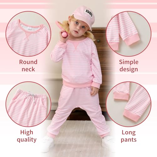 YOUNGER TREE Toddler Fall Outfits Baby Girl Long Sleeve Sweatsuit Top + Sweatpants Set Girls Winter Clothes2