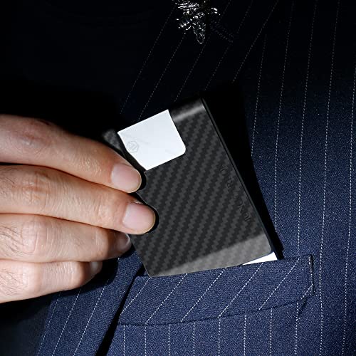 Image of MONOCARBON 2in1 Carbon Fiber Money&Credit Card Clip,RFID Blocking Wide Credit Card&Cash Holder for Men Front Pocket